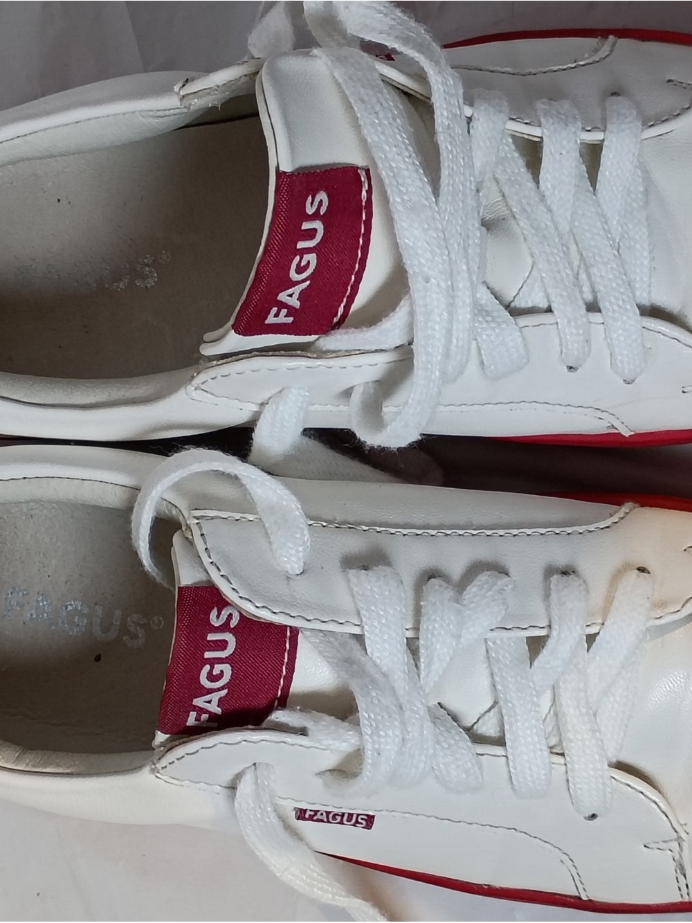 FAGUS Women’s White Red Platform Sneakers Casual Lace Up Shoes Size 37 EU - Picture 9 of 10